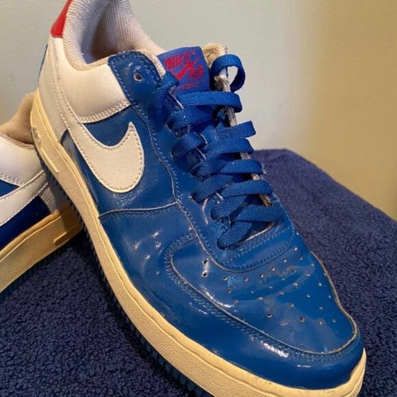 Nike Air Force One 1 2006 Men's 9 Low Sheed Blue And White Sneakers 306347-411 - Picture 3 of 12